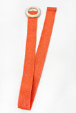 Orange Shell Buckle Woven Belt