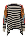 Striped Knitted Cardigan With Parrot Detailed Sleeves