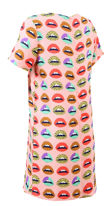 Lips Print Shift Dress in Pink
