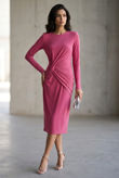 Rose Ruched Midi Dress