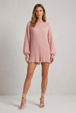 Rose Pleated Back Button Up Playsuit 