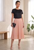 Rose Elasticated Waist Pleated Flare Skirt