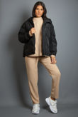 Black Hooded Puffer Jacket