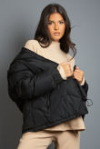 Black Hooded Puffer Jacket