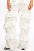 Polka Dot Chiffon Frill Jumpsuit In White