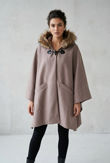Stone Fur Hoody Pullover With Pockets