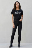 black Rise & Shine Gem Trim Tee 