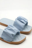 Blue Ruched Sliders