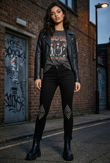 Black Knee Studs Ripped Jeans