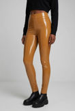 Taupe Wet Look Jeggings