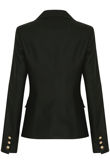 PU Golden Button Double Breast Blazer