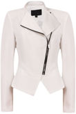 Cream Textured Cross Zipped Jacket