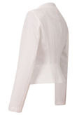 Cream Textured Cross Zipped Jacket