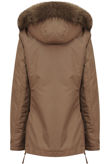 Brown Detachable Fur Collar Parka Coat