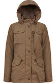 Brown Detachable Fur Collar Parka Coat