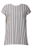 Black and White Straped Split Back Short Sleeves Top 