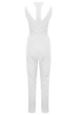 Cream Cut Out Shoulder Jumpsuit