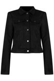 Black Faux Suede Button Front Jacket