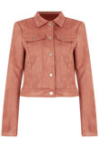 Rose Faux Suede Button Front Jacket In Taupe