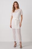White Lace Mesh Overlay Dress