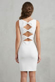 White Bow Back Bodycon Dress