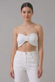White Front Bow Trimming Bralet