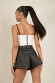 White V Cut Cropped Bralet