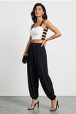 White Cut Out Back Crop Top