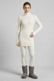 White Ribbed Polo Neck Loungewear Set
