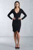 Black Cross Over Bodycon Dress