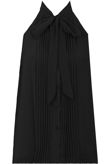 Pleated Pussybow Blouse In Black