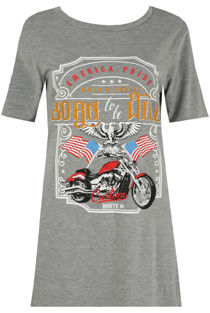 White Contrast Born To Be Wild Print Tees