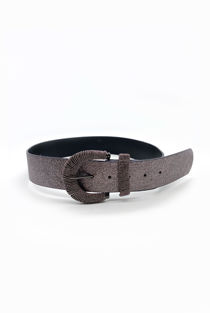 Gun Metal Chunky Metallic Glitter Belt