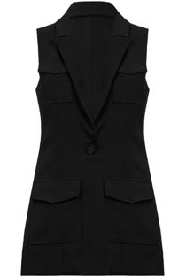 Black Tailored Utility Waistcoat