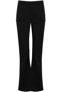 Black Cargo Bootcut Smart Trousers