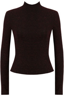 Wine Lurex Knitted Long SleeveTops