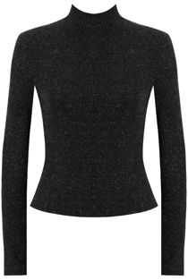 Silver Lurex Knitted Long Sleeve Tops