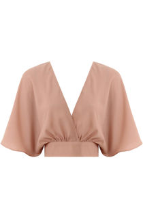 Peach Cross Over Back Tie Up Top