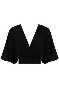 Black Cross Over Back Tie Up Top
