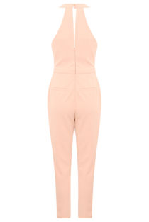 Pink Crossover Halter Neck Jumpsuit