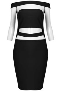 Black Cut Out Off The Shoulder Bandeau Dress 