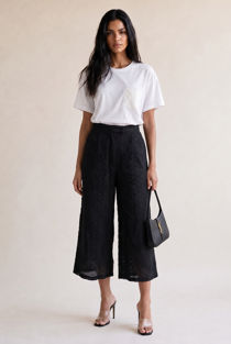 Black Cropped Anglaise Trouser 