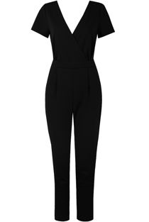 Black Cross Over Back Cut Out Jumpsuit