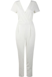 White Cross Over Back Cut Out Jumpsuit