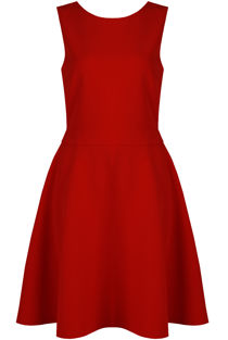Red Strappy Back Skater Dress