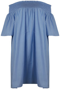 Sky Elasticated Off The Shoulder Mini Dress