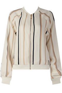 Vertical Multi Stripe Print Bomber Jackets