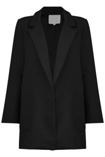 Black Textured Pullover Coat