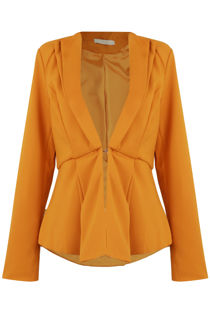 Mustard Peplum Hook Up Blazer