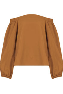 Mustard Off Shoulder Knot Sleeve Blouse 